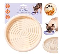 Awoo Gamelle à lécher - Tapis à lécher en silicone pour chien et chat + mangeoire lente avec ventouses - Antidérapante, passe au lave-vaisselle - Prolonge l'heure des repas pour les mangeurs rapides