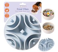 Awoo Great Vibes Mangeoire lente en silicone pour gamelles pour chien jusqu'à 12,7 cm - Antidérapante, compatible avec les aliments humides et secs avec ventouses - Prolonge l'heure des repas pour les