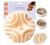 Awoo Great Vibes Mangeoire lente en silicone pour gamelles pour chien jusqu'à 12,7 cm - Antidérapante, compatible avec les aliments humides et secs avec ventouses - Prolonge le temps des repas pour