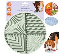 Awoo Paradise - Tapis à lécher en silicone pour chien et chat et mangeoire lente avec ventouses - Antidérapant, passe au lave-vaisselle - Prolonge l'heure des repas pour les mangeurs rapides et réduit