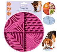 Awoo Paradise - Tapis à lécher en silicone pour chien et chat et mangeoire lente avec ventouses - Antidérapant, passe au lave-vaisselle - Prolonge l'heure des repas pour les mangeurs rapides et réduit