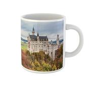 Awowee Tasse à café château de Neuschwanstein la célèbre attraction touristique dans les Alpes bavaroises 325 ml Tasse à thé en céramique Cadeau idéal ou souvenir pour la famille, les amis, les
