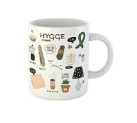 Awowee Tasse à café confortable et mignonne de l'automne et de l'hiver Hygge Motivation scandinave 325 ml Tasse à thé en céramique Meilleur cadeau ou souvenir pour la famille, les amis, les collègues