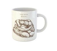Awowee Tasse à café en céramique avec croquis de pommes de terre mûres en toile de jute - 325 ml - Cadeau idéal ou souvenir pour la famille, les amis, les collègues