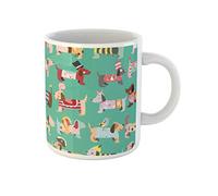 Awowee Tasse à café en céramique avec motif chien animal bleu 325 ml Cadeau idéal ou souvenir pour la famille, les amis, les collègues de travail