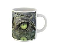 Awowee Tasse à café en céramique avec motif crocodile œil de crocodile marron 325 ml - Cadeau idéal ou souvenir pour la famille, les amis, les collègues