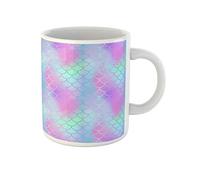 Awowee Tasse à café en céramique avec queue de sirène magique et écailles de poisson pour fête sur la plage, l'été, 325 ml, meilleur cadeau ou souvenir pour la famille, les amis, les collègues de