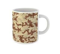 Awowee Tasse à café en céramique marron avec motif camouflage tempête du désert 325 ml - Cadeau idéal ou souvenir pour la famille, les amis, les collègues de travail