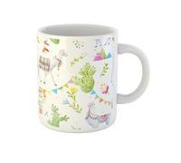 Awowee Tasse à café en céramique motif aquarelle lama tibétain, cactus, drapeaux et montagnes, 325 ml, tasse à thé en céramique, meilleur cadeau ou souvenir pour la famille, les amis, les collègues de