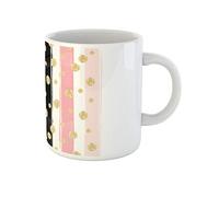 Awowee Tasse à café rose motif moderne chic pois dorés glamour abstrait 325 ml tasse à thé en céramique meilleur cadeau ou souvenir pour la famille, les amis, les collègues de travail