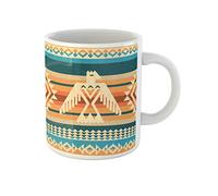 Awowee Tasse à café Thunderbird Navajo Aigle abstrait et motifs géométriques traditionnels américains 325 ml Tasse à thé en céramique Meilleur cadeau ou souvenir pour la famille, les amis, les
