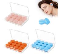 AWOXIHJ 18 Paires Bouchons D'Oreilles En Silicone Bleu, Orange Et Rose, Réutilisables, Pour Dormir, Natation Et Lieux Bruyants