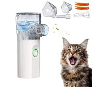 Awpland Nébuliseur pour animaux de compagnie avec masque pour chiens et chats, nébuliseur portable avec 2 modes de brume, libération de la tasse à un bouton, rechargeable par USB, tasse de qualité