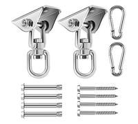 Awroutdoor Lourds Crochet De Plafond avec SUS304 Acier Inoxydable 360° Rotation 4 Vis de Fixation pour Béton Bois Ensembles Yoga hamac Chaise accrochante Costume Deux pièces