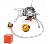 Awroutdoor Réchaud à gaz de camping 3500 W avec allumage piézoélectrique, coupe-vent, petit et portable, pliable, brûleur à gaz, brûleur à gaz de camping avec adaptateur pour l'extérieur, pique-nique