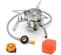 Awroutdoor Réchaud à gaz de camping 5800 W avec allumage piézoélectrique, coupe-vent, petit et portable, pliable, brûleur à gaz, brûleur à gaz de camping avec adaptateur pour l'extérieur, pique-nique