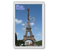 AWS Aimant de réfrigérateur en PVC rigide Paris Tour Eiffel Souvenir aimant Fridge Magnet Paris Tour Eiffel en plastique dur avec image photo de ville Monument (7,8 x 5,2 cm)