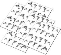 AWS Lot de 100 autocollants pour ongles Delphin Maori - Noir - Décoration de reconstruction des dauphins