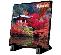 AWS Photo sur pierre Ardoise de Kyoto au Japon 14 x 14 cm cadre idée cadeau avec pied souvenir stone photo