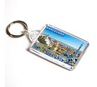 AWS Porte-clés Barcelone Espagne Souvenir Barcelone Spain Key Ring en PVC