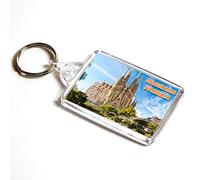 AWS Porte-clés Sagrada Familia Barcelone Espagne Souvenir Barcelona Spain Key Ring en PVC Église Sainte Famille Gaudì