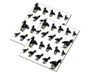 AWS Set Water Decals cheval noir au galop ongles Nail Art Autocollants Stickers étalon black horse Transfer Décoration French