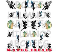 AWS Set Water Decals Fées Nail Art Feuille de stickers transfert à l'eau Sheet of Fairy FéE Stickers Transfert Autocollants Decalcomanie Fashion Mode Reconstruction Fantaisie (Fées et Lune)