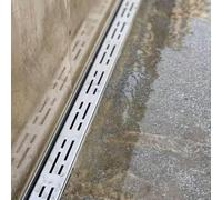 AWSAD Caniveau Exterieur Kit de Grille de Drainage de Tranchée en Métal | Grille de Caniveau D'égout Dérivateur de Gouttière pour Balcon Trottoir(100x5x3cm/39.4x2x1.2in)