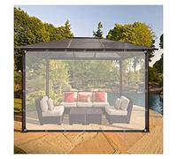 AWSAD Coupe-Vent Rideaux Extérieurs Épaissir Pliable Bâche Anti-Pluie avec Œillets Rideau Transparente, pour Pergola, Cabanon, Jardin(2.5x2.5m)