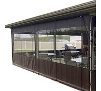 AWSAD Rideau Imperméable Extérieur, Bâche en Plastique Transparent, avec Perforé Panneau de Rideau,pour Pergola, Terrasse, Rideaux Latéraux de La Tente (Color : Gray, Size : 5.5x2.5m)