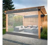AWSAD Rideau Pergola Extérieur Rideau Transparent Étanche Terrasse Rideaux en PVC 500g/㎡Couverture en PVC Durable Bache for Gazebo,Front Porch,Pergola (Color : Gray, Size : 3.5x2.5m)