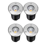 AWSAD Spot LED Encastrable Exterieur Spot LED Escalier 12V/24V IP67 Étanche Lumières Enterrées Spot de Sol Extérieur Lampe D'éclairage de Jardin,4 Pack (Color : White Light, Size : 24V)