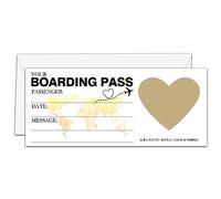 AWSICE Boarding Pass B008 Lot de 2 cartes à gratter pour faire votre propre billet de voyage à faire soi-même, carte de révélation surprise pour les vacances, Noël, un mariage, un anniversaire, la