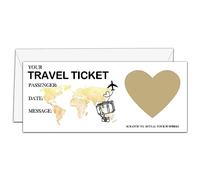 AWSICE Scratch Surprise Lot de 2 tickets de voyage pour faire votre propre carte d'embarquement à faire soi-même, carte de révélation surprise pour vacances, Noël, mariage, anniversaire, fête (8,9 x