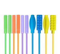 AWSOLAR 10 Pièces de Capuchons de Crayons Sensoriels à Mâcher, Capuchons de Stylos à Mâcher Chewies pour Enfants Autistes ou Atteints de TDAH