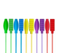 AWSOLAR 10 Pièces de Embout Crayon à Machouiller, Capuchons de Crayons à Mâcher pour Enfants Atteints de TDAH, Outils pour Autisme