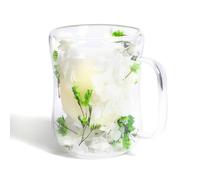 AWSOLAR 400ml Tasses à Café en Verre Avec Fleurs Séchées, Tasse à Thé Double Paroi Isolantes, Cadeaux pour Femmes, Mères, Epouses, Enseignantes, Amies