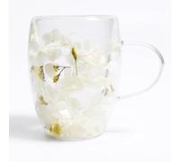 AWSOLAR Tasse Double Paroi, 350ML Verre Double Paroi, Tasses Double Paroi avec Fleurs Séchées Pour Cappuccino, Expresso, Latte, für Mama Freundin Lehrerin