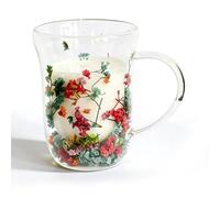 AWSOLAR Tasses Double Paroi avec Fleurs Séchées, 300ML Tasse Double Paroi, Tasse Cappuccino, Verre Latte Macchiato für Mama Freundin Lehrerin
