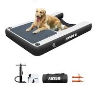 AWSUM 150x100x15cm Rampe d'eau Gonflable pour Chien Watersports Planche pour Chiot Planche Gonflable avec Tapis antidérapant pour Piscine et Lacs