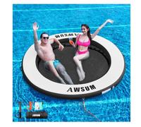 AWSUM Hamac flottant gonflable de 8 FT avec anneau de dock - Hamac à eau gonflable - Parfait pour la piscine, le lac