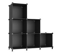AWTATOS Cube de Rangement empilable en Plastique pour Chambre à Coucher, Bureau à Domicile, Noir
