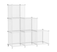 AWTATOS Cube de Rangement empilable, organiseurs de Placard et de Rangement, 6 étagères Cubes, étagères empilables en Plastique pour Chambre à Coucher, Maison, sergé Transparent