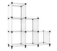 AWTATOS Cube Storage Organizer Closet Shelf Storage Organization Modular 6 Cube DIY Kunststoff quadratisches Bücherregal Bücherregal Kleiderregal Rack für Zuhause, Schlafzimmer, Wohnzimmer, Büro, Weiß