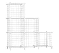 AWTATOS Étagère Modulable Meuble Cube 6 Étagères Métalliques de Rangement pour Bureau, Salon et Chambre, Blanc USCIH06WE
