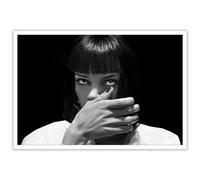 AWTJIS Films de comédie en noir et blanc, affiche Pulp Fiction, Uma Thurman, décoration amusante pour salle de bain, art mural, image, impression sur toile, décoration moderne pour chambre familiale
