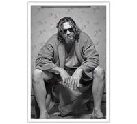 AWTJIS Poster du film amusant The Big Lebowski - Décoration murale vintage funky noir et blanc pour salle de bain et appartement - 30 x 40 cm - Sans cadre