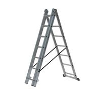 Awtools Aluminium Ladder 3X14 Steps 150Kg Stair Adaptation