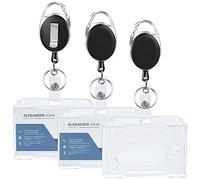 Awumbuk Porte Badge, 3 Pcs Porte Badge Enrouleur Retractable Porte Carte Transparent pour Carte de Travail Carte d'étudiant Carte de Transport Porte Badge Infirmiere