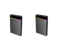 Awwertse 2Ensemble Boîtier RVB pour Disque Dur Externe HDD/SSD 2,5 Pouces Type-C vers USB 3.2 Gen1 5 Gbit/S, sans Outil